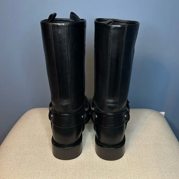 Burberry Black Saddle Low Leather Boots - Picture 4 of 10